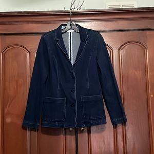 Isaac Mizrahi Blue Denim Jean Button Down Jacket/Blazer Size Small